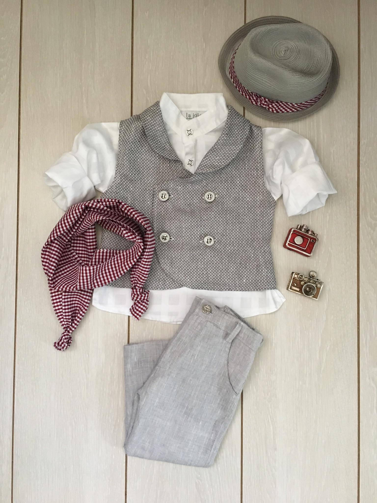 1964- Burgundy Grays Baptism / Christening Outfit