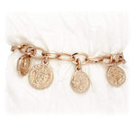"Artemis Collection" Gold Plated Dangling Coins Bracelet