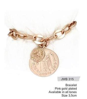 "Artemis Collection" Gold Plated Large Coin Bracelet