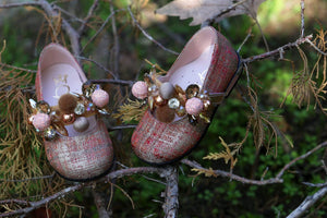 Bejeweled Pink Girls' Baptism / Christening Shoes