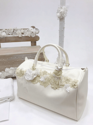 White Daisies  Baptism / Christening Bag Set