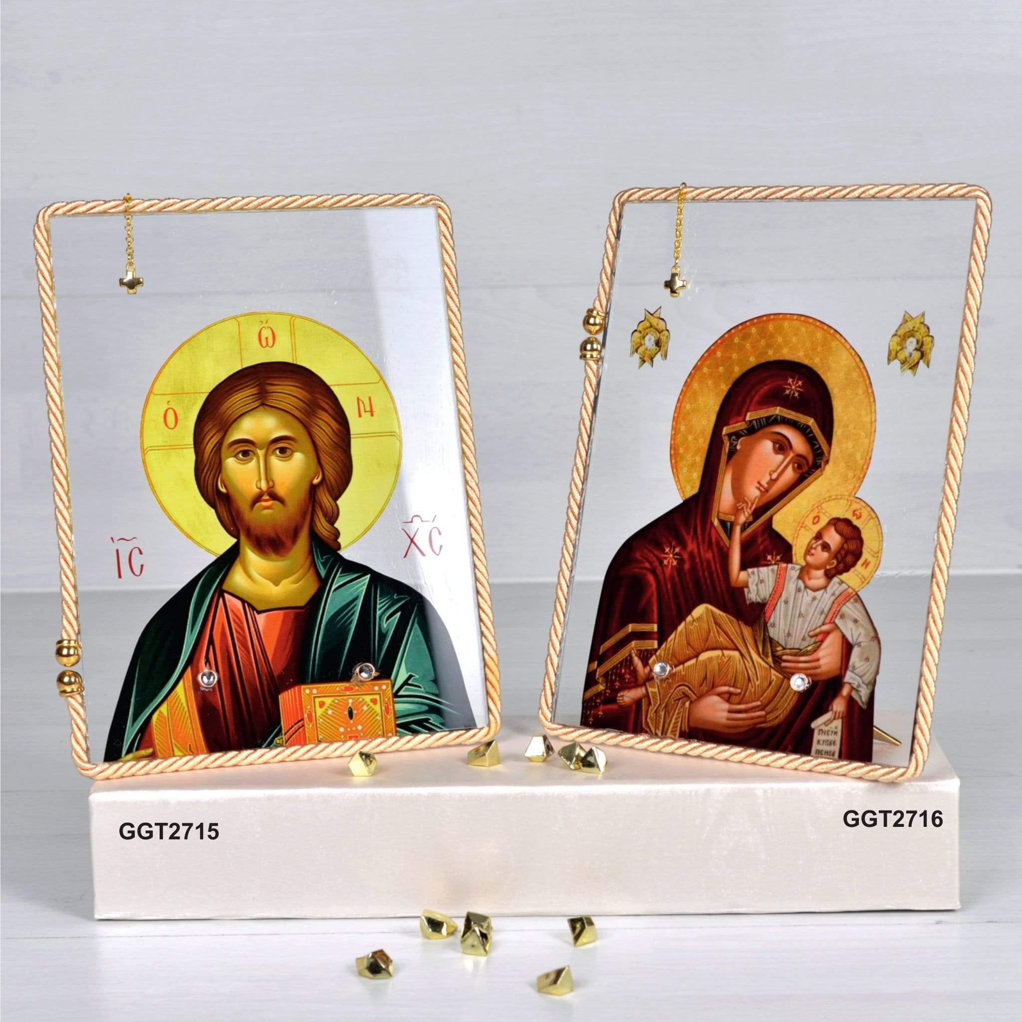 Jesus & Mary Religious Glass Icon