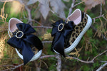 Leopard Bow Girls' Baptism/ Christening Shoes