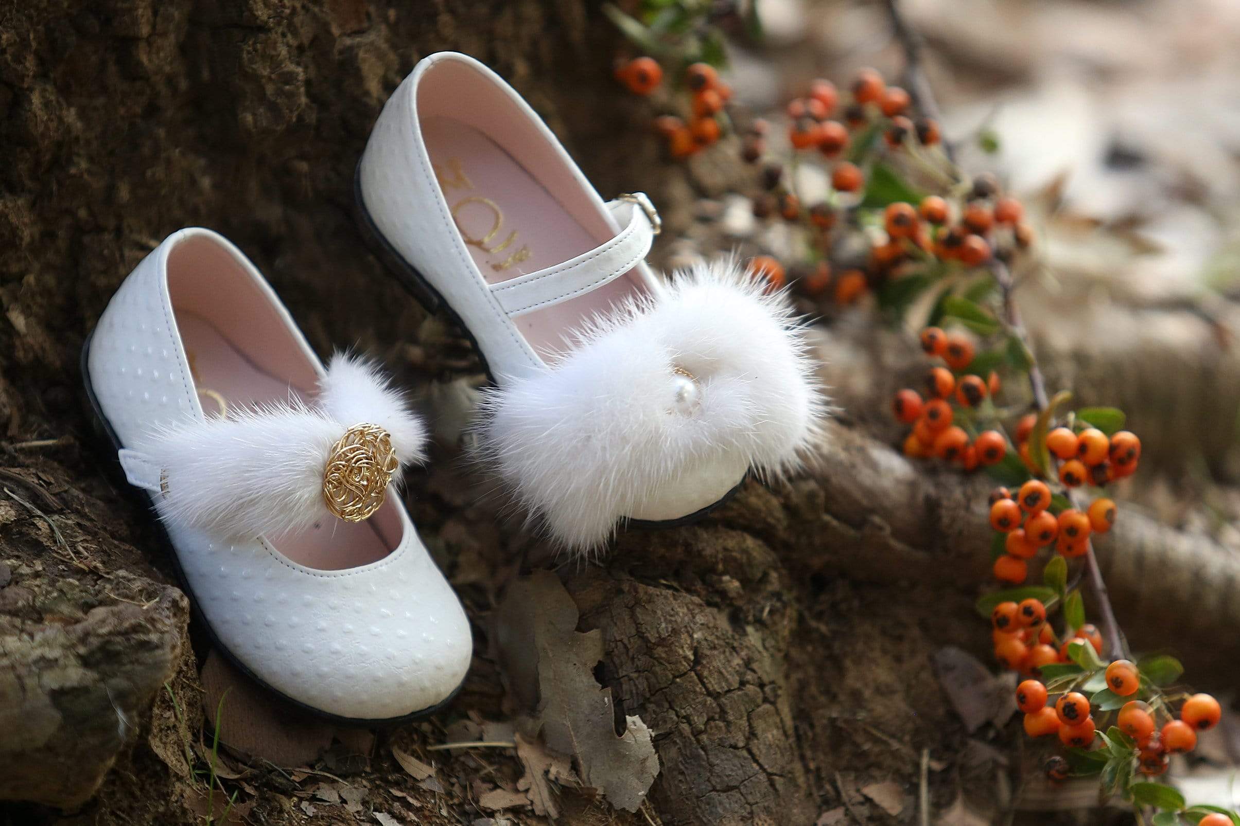 Luxe Fur Girls' Baptism/ Christening Shoes