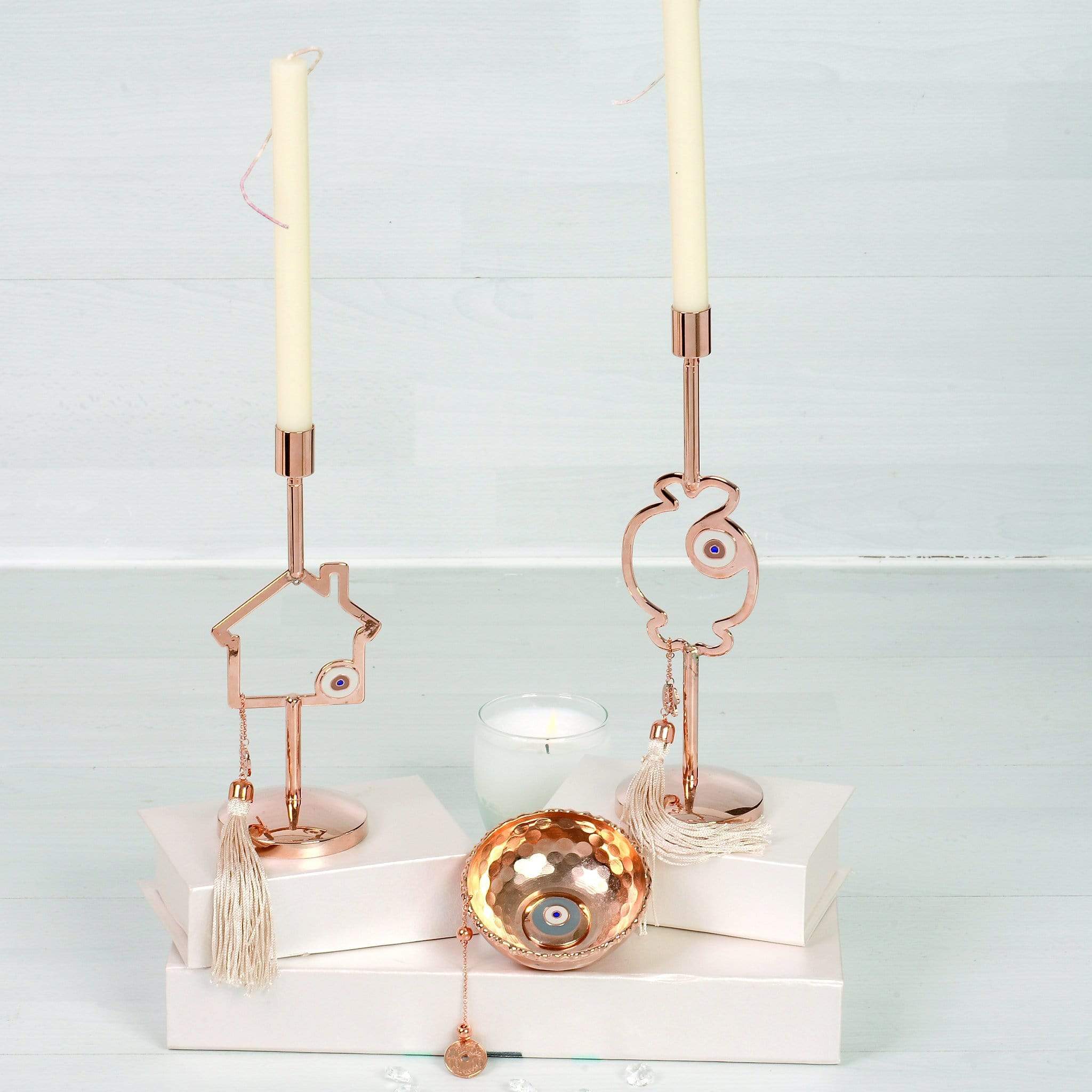 "Mati" Eye Candlesticks and Table Top Bowl
