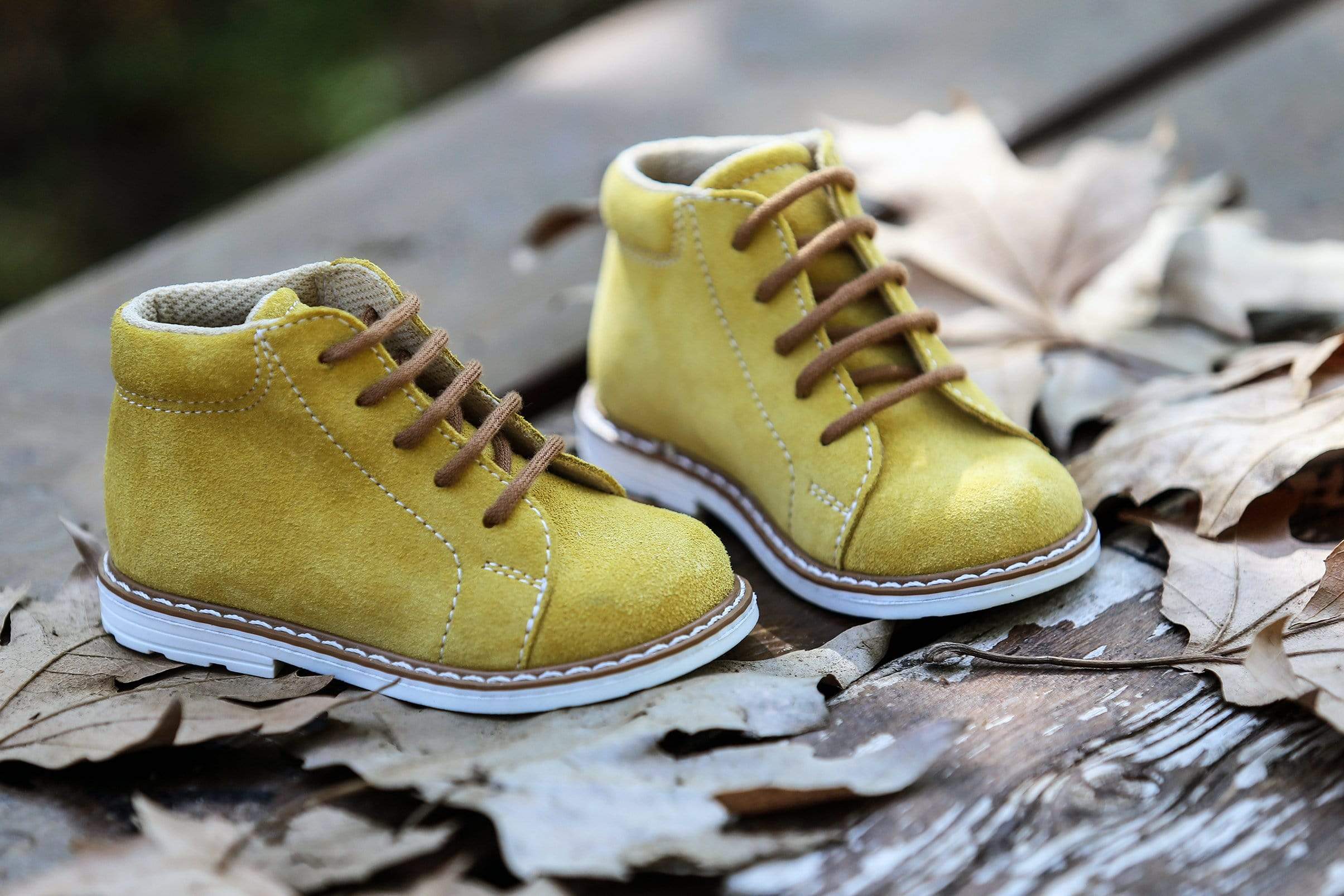 Boys' Mustard Booties Christening / Baptsim Shoes