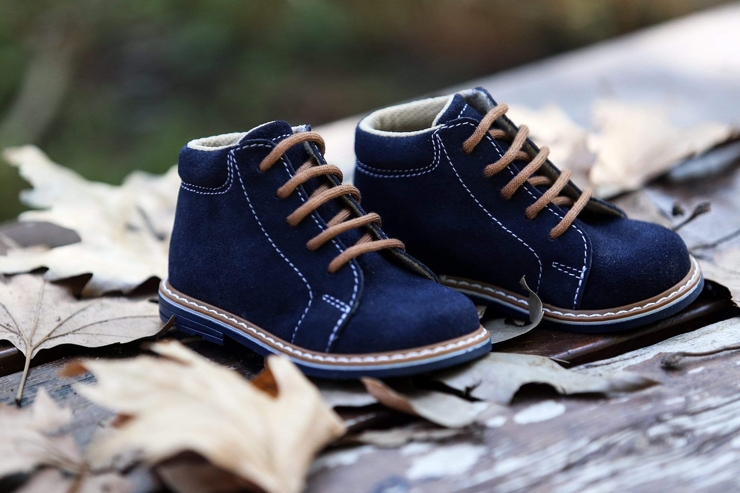 Boys' Navy Booties Baptism/ Christening Shoes