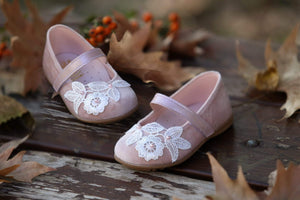 Pink Lace Girls' Baptism/ Christening Shoes