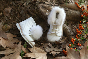 Girls' Snowy White Booties  Baptism/ Christening Shoes