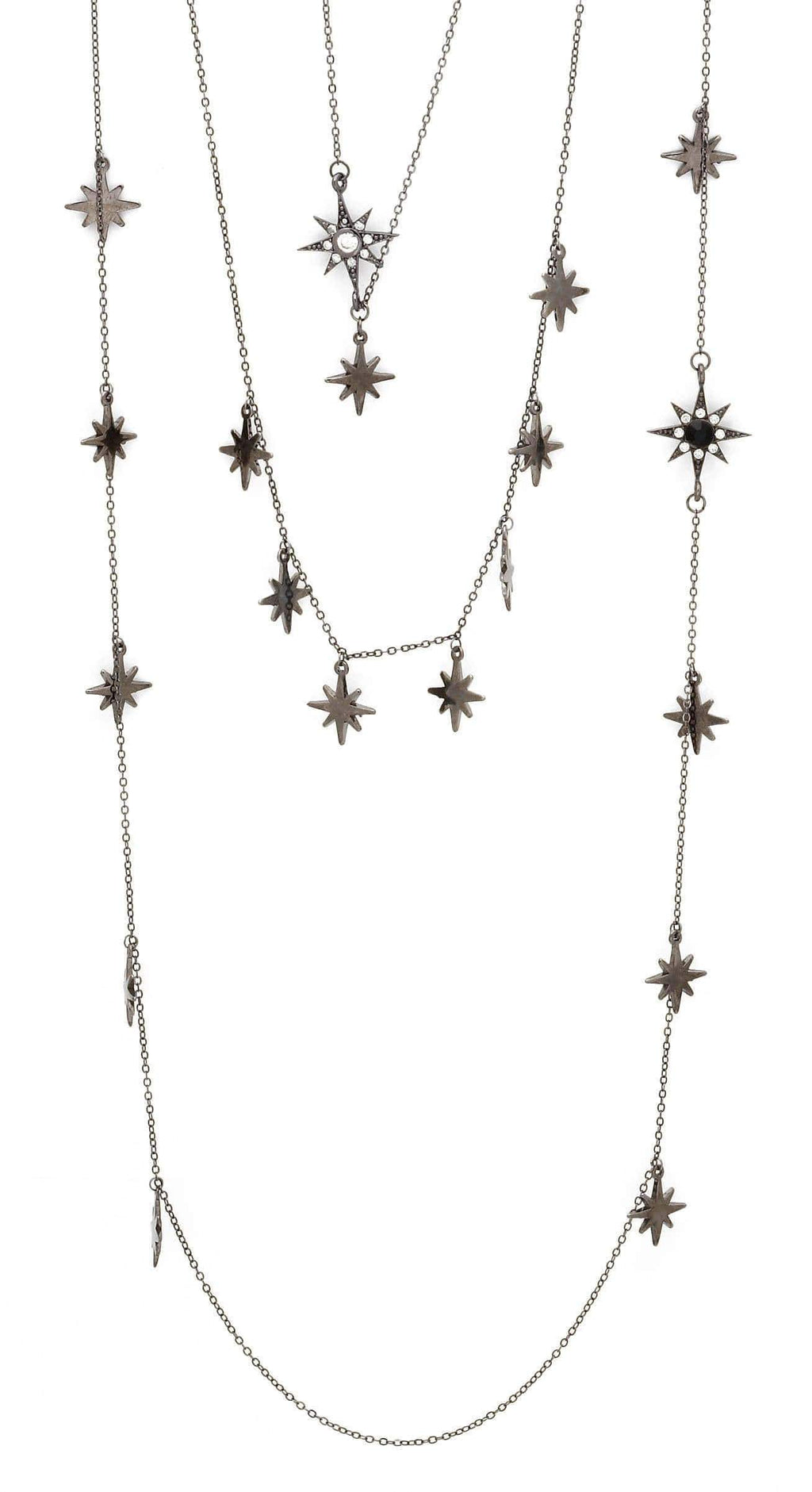 "Sparkle Stars Collection"  Black Rhodium Necklaces