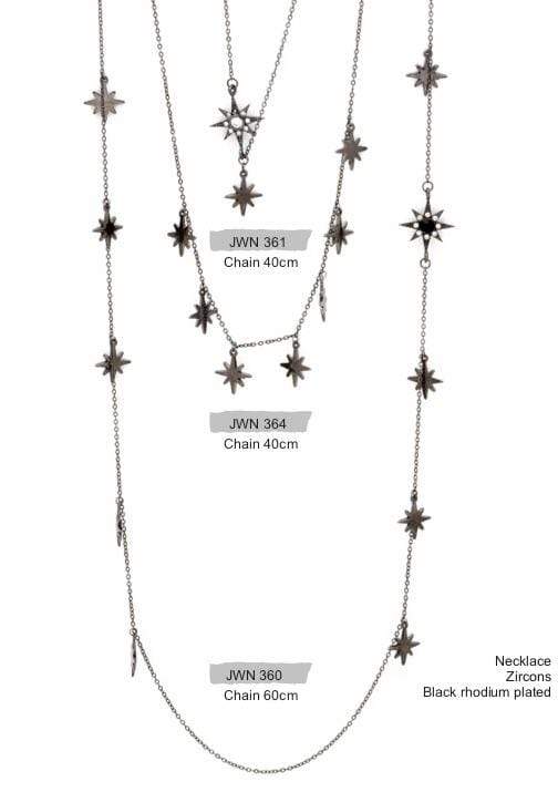 "Sparkle Stars Collection"  Black Rhodium Necklaces